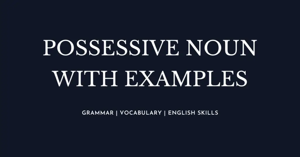 Possessive Noun with examples